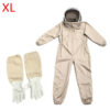 Professional Ventilated Full Body Beekeeping Suit with Leather Gloves Beekeeping Supplies & Equipment