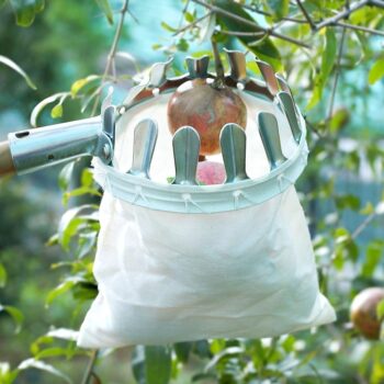 Metal Fruit Picker With Textile Bag Gardening Tools & Equipment